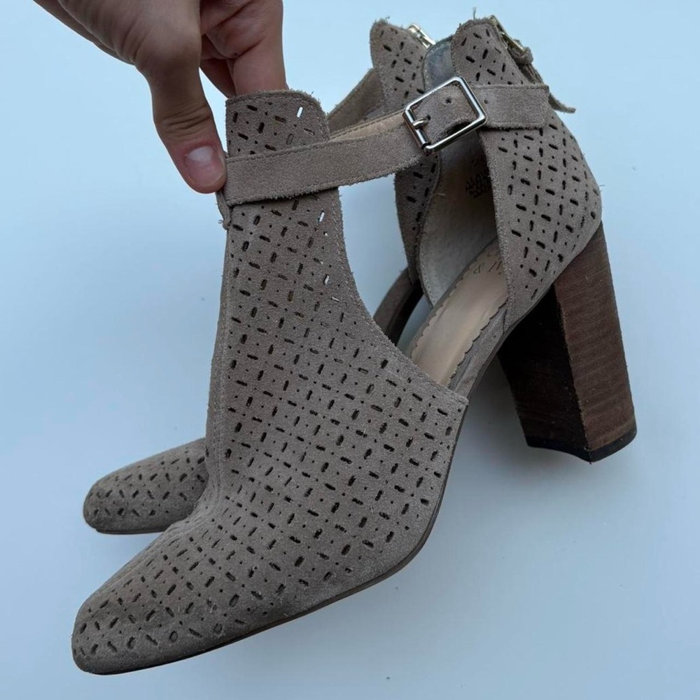 Crown & Ivy Tan Heeled Boots with Block Heel